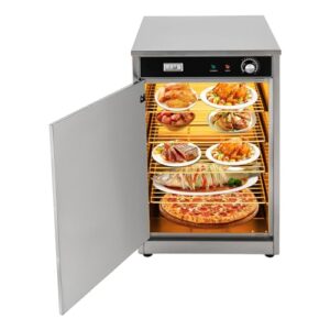 electric commercial hot box food warmer for catering,600w countertop food heated holding cabinet, 86-185°f temperature adjustable warming oven for storing pizzas, tarts, fried chicken