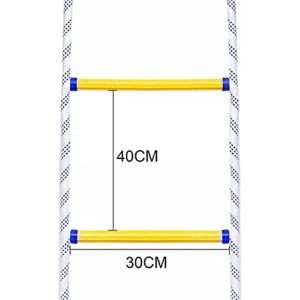 FGQCBBYC Rope Ladder Emergency Fire Escape Ladder, Outdoor Soft Safety Ladder Home The Climb Escape Ladders Fast to Deploy with Hooks for Window Balcony, Weight Capacity 420Kg/12M (3m 9.8ft)