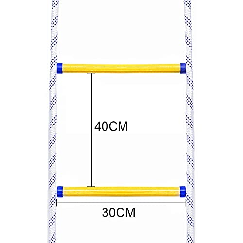 FGQCBBYC Rope Ladder Emergency Fire Escape Ladder, Outdoor Soft Safety Ladder Home The Climb Escape Ladders Fast to Deploy with Hooks for Window Balcony, Weight Capacity 420Kg/12M (3m 9.8ft)