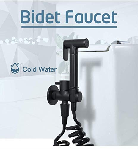 MINJING Bidets Black Bathroom Bidet Toilet Faucet Bidet Mixer Hygienic Shower Shower Single Hole Portable Sprayer