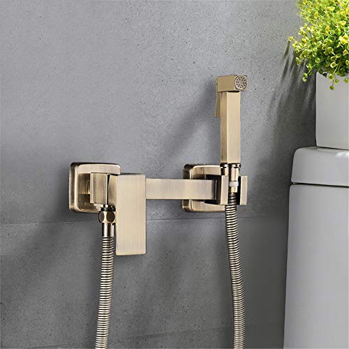 MINJING Bidet Faucets, Antique Bronze Bathroom Shower Tap, Bidet Toilet Sprayer, Toilet Washer Mixer Shower,Antique Bronze A