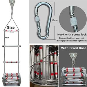 FGQCBBYC Emergency Fire Escape Ladder 2-6 Storey, Flame Resistant Rope Ladder Portable Aluminum Alloy Soft Ladder, Fire Ladder for Indoor or Outdoor Play Set,Tree House, Playground,26FT/8M