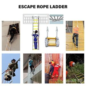 FGQCBBYC Rope Ladder Fire Escape Ladders 2-10 Storey Evacuation Safety Ladder,Emergency Fire Escape Ladder, for Indoor/Outdoor Weight Capacity up to 900Lb/8M/26.2Ft/18M/59Ft