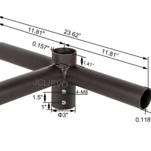 Tenon Adapter with 3 Horizontal at 90 Degree Tenons,Bronze Spoke Bracket for 3 Lights