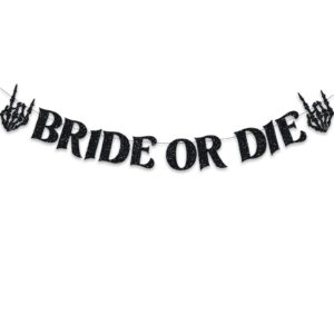 halloween bride or die banner black bachelorette party decoration skull wedding day bridal shower supplies