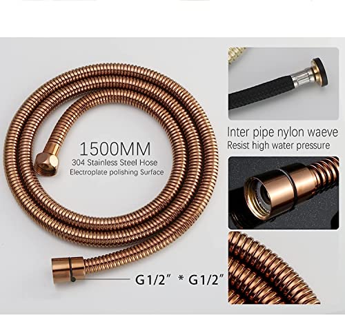 MINJING Bidet Sprayer, Single Cold Rose Gold Solid Brass Toilet Douche Kit Shattaf Shower Head Copper Valve Faucet Set,C Set