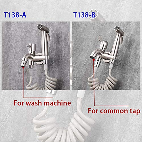 MINJING Bidet Sprayer Kit, Bathroom Water Tap, Stainless Steel Wash Machine Tap with Toilet Bidet Faucet with Independent Switch,for Common Tap