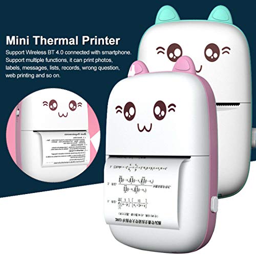 MHADBKH Thermal Printer with 5 Rolls Printing Paper for Smartphone Label Receipt Sticker Photo Notes