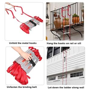 FGQCBBYC Fire Escape Ladders Rope Ladder 2-6 Storey Evacuation Safety Ladder with Anti-Slip Rungs, Emergency Fire Escape Ladder, for Indoor/Outdoor Weight Capacity up to 1000lb,4M/13FT