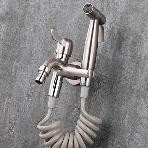 MINJING Bidet Sprayer Kit, Bathroom Water Tap, Stainless Steel Wash Machine Tap with Toilet Bidet Faucet with Independent Switch,for Common Tap