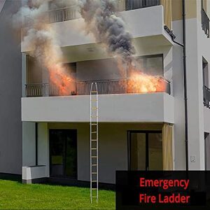 FGQCBBYC Rope Ladder Emergency Fire Escape Ladder, Outdoor Soft Safety Ladder Home The Climb Escape Ladders Fast to Deploy with Hooks for Window Balcony, Weight Capacity 420Kg/12M (3m 9.8ft)