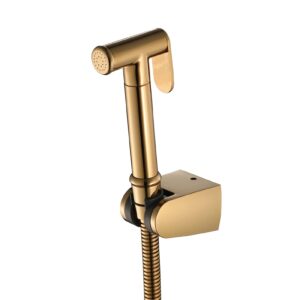 minjing bidet sprayer for toilet, body cloth diaper sprayer, brass bidet sprayer with hose, handheld bidet sprayer for bathing pets, feminine hygiene, bidet attachment,gold