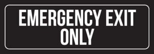 zinevie durable rounded corners long lasting modern design sign new great black background with white font emergency exit only office wall sign-3 x 8 inch