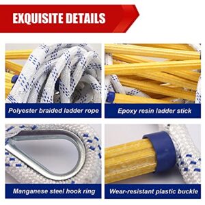 FGQCBBYC Fire Escape Ladder 1-8 Storey, Emergency Fire Escape Rope Ladder with Hooks, Resistant Safety Evacuation Ladder, for Windows and Balconies/5M/3M