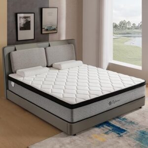 OGlAWA Twin Mattress in a Box,10 Inch Twin Mattresses,Gel Memory Foam Medium Firm Grey Hyrid Mattress,Quality Comfort and Adaptive Support Breathable Cooling Twin Mattress,CertiPUR-US.