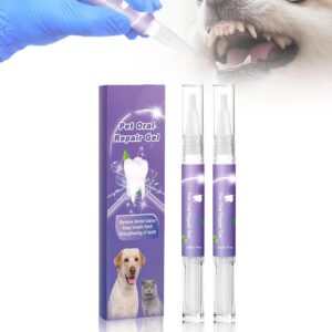 pet oral repair gel for dogs, 2024 new dog cat teeth cleaning gel for pet breath fresh, pet toothbrush pen for dental care (2 pcs)