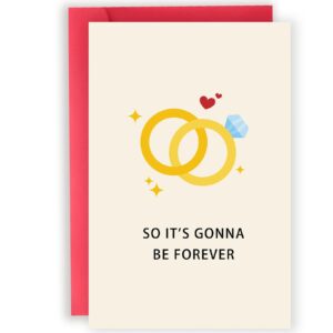 abeletree funny wedding card for bride and groom, bridal shower wedding gifts card, wedding gifts for newlyweds-so it's gonna be forever