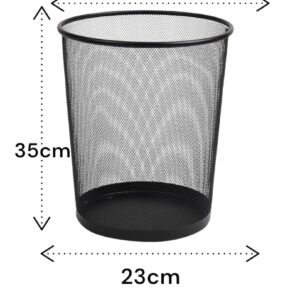 2-Pack Steel Mesh Round Trashcan Wastebasket for Trash in The Home, Office, or Garage, 6 Gallon, L x 28cm W x 23cm H x 35cm