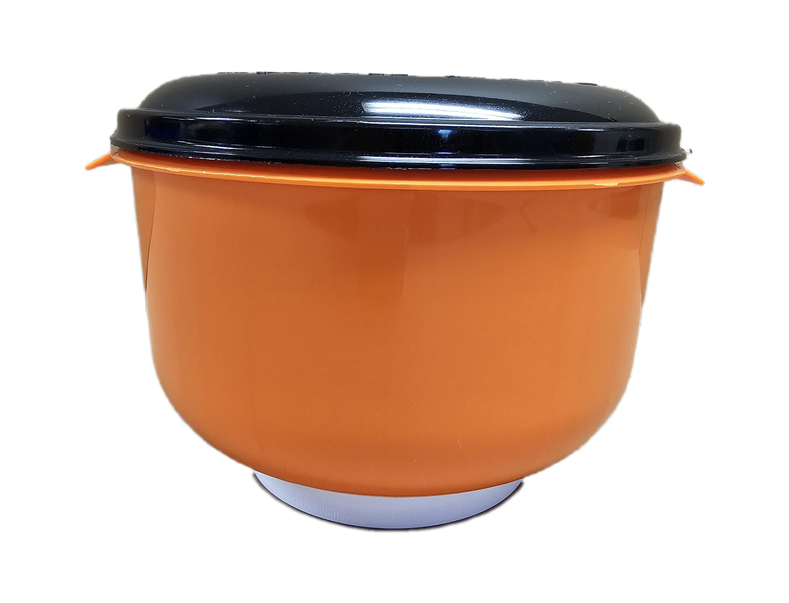 APSI Store Kernel Katcher Popcorn Bowl Set - Popcorn Sifter Shaker Kernel Catcher and Separator, Large and Reusable With Lid, Dishwasher Safe, Recycled Plastic with Handle (Orange and Black)