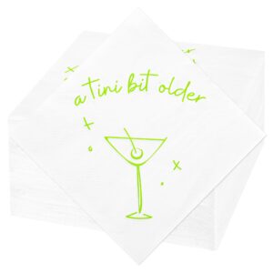 100Pcs A Tini Bit Older Paper Napkins Margarita Birthday Party Napkins Coquette 21st Bday Luncheon Cocktail Napkins for Martini Bachelorette Birthday Fiesta Party Supplies Table decorations