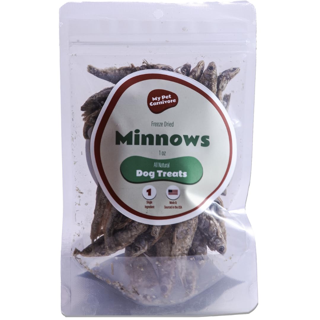 My Pet Carnivore Dried Minnows for Cats -Freeze Dried Minnows Dog Treats - All Natural Grain-Free and No Added Gluten Fish Treats for Cats 1 oz Pouch