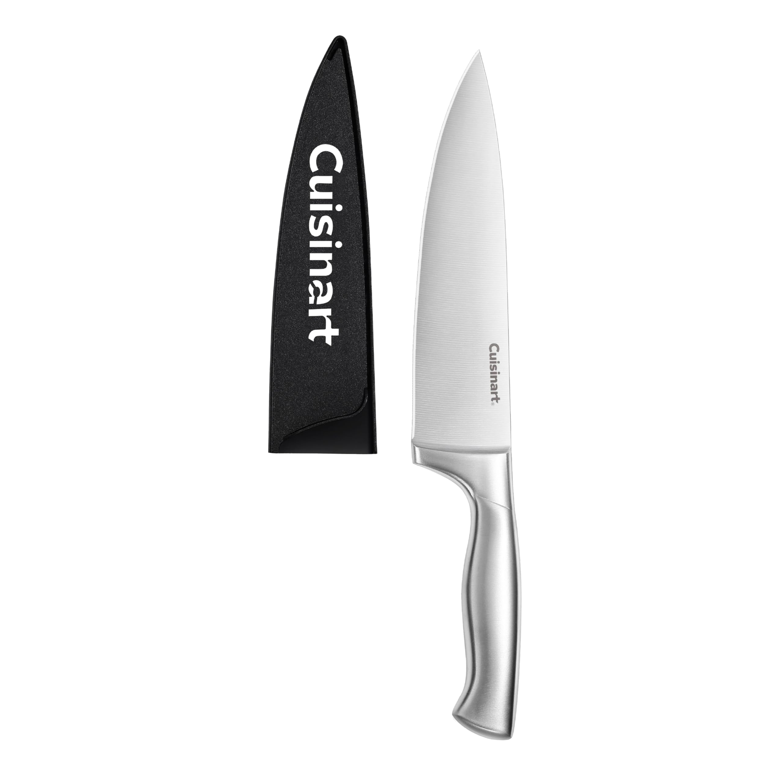 Cuisinart 3-Piece Stainless Steel Knife Set, Includes 8" Chef Knife w/guard 5.5" Serrated Utility Knife w/guard 3.5" Paring Knife w/guard