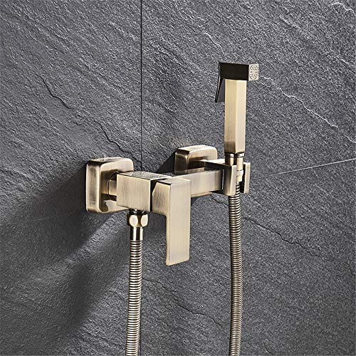 MINJING Bidet Faucets, Antique Bronze Bathroom Shower Tap, Bidet Toilet Sprayer, Toilet Washer Mixer Shower,Antique Bronze A