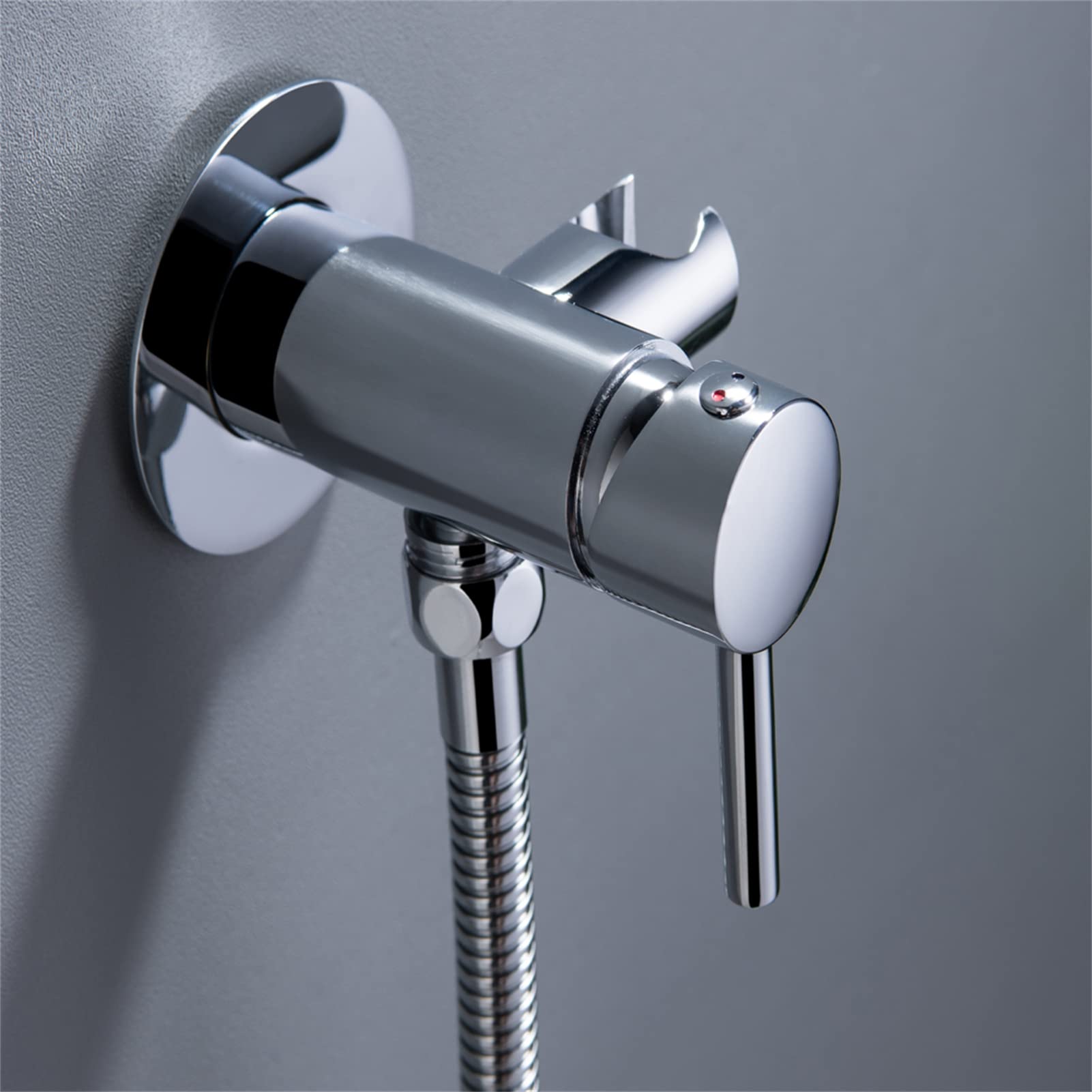 MINJING Bidet Sprayer for Toilet, Wall Mounted Hot and Cold Bidet Faucet, Handheld Cloth Diaper Sprayer Kit,Gunmetal Gray