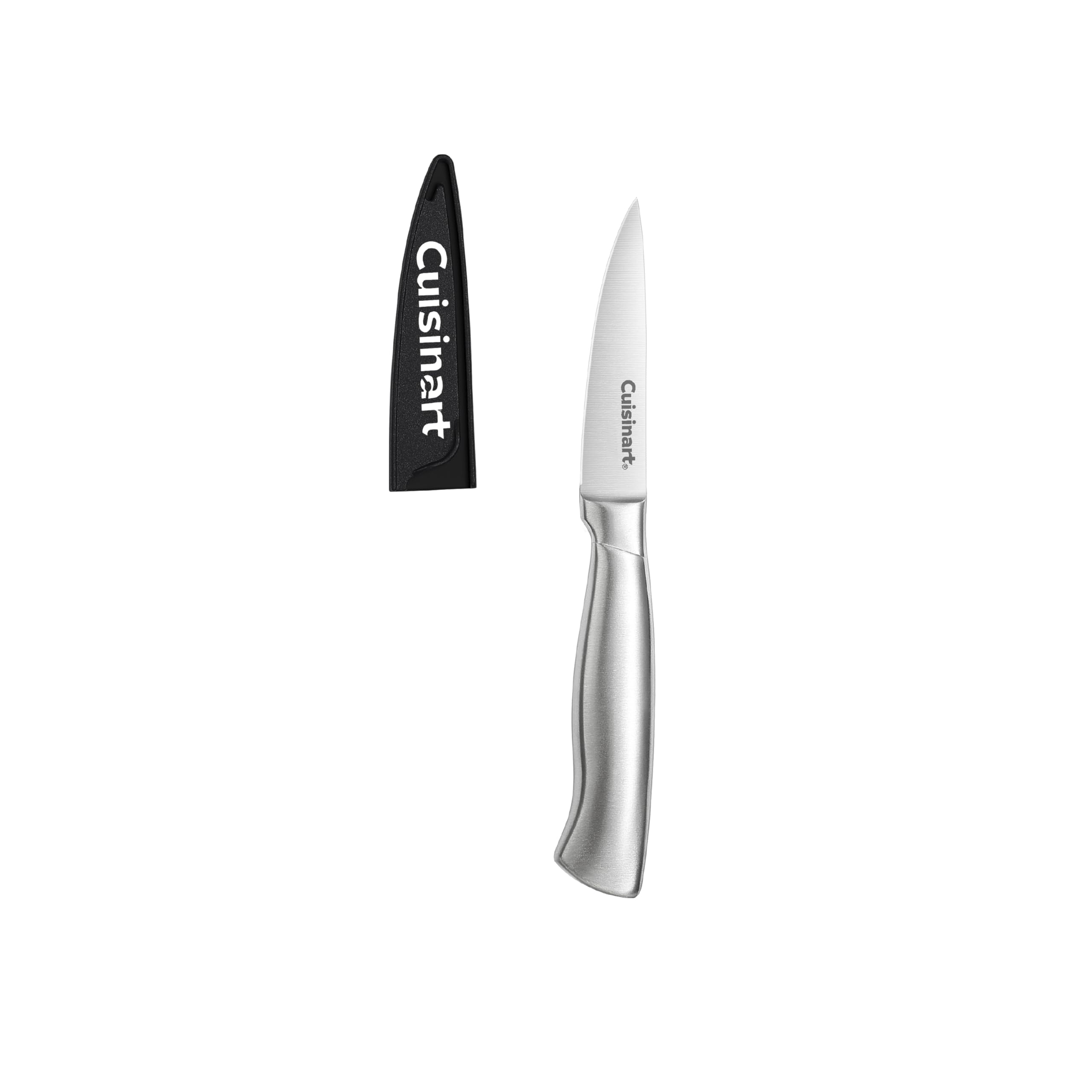 Cuisinart 3-Piece Stainless Steel Knife Set, Includes 8" Chef Knife w/guard 5.5" Serrated Utility Knife w/guard 3.5" Paring Knife w/guard