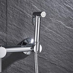 MINJING Bidet Shower Faucets, Brass Hygienic Shower Spray Airbrush Tap, Hot and Cold Mixer Toilet Spray Bidet Tap,Chrome A