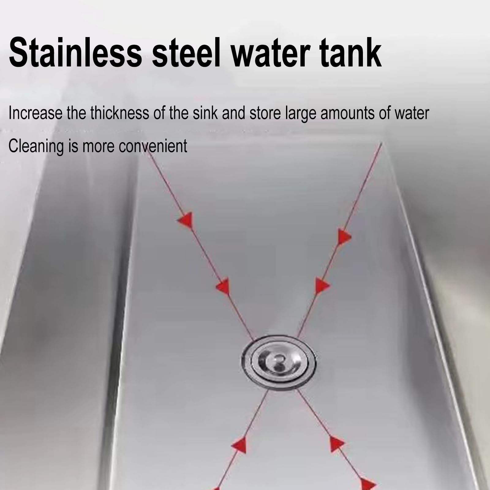 Stainless steel sink, practical sink, multifunctional sink, suitable for hotels, restaurants, kitchens, garages, industries, laundry rooms, workshops(50x45x50cm/19.6x17.7x19.6in)