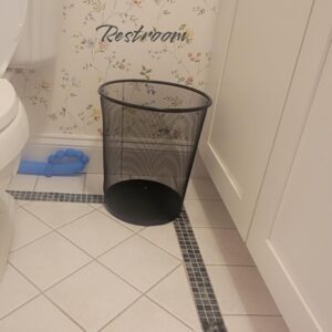 2-Pack Steel Mesh Round Trashcan Wastebasket for Trash in The Home, Office, or Garage, 6 Gallon, L x 28cm W x 23cm H x 35cm