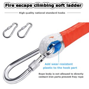 FGQCBBYC Fire Escape Window Ladder, Emergency Rope Ladder Fireproof Rescue Escape Ladder for Disaster, Evacuation and Wall Repair Indoor Outdoor/32Ft/10M (26ft/8m)