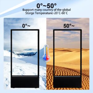 32" Outdoor Portable Digital Signage with Rechargeable 1200WH Battery and Wheels, LCD Touch Screen Digital Kiosk with IP65 Waterproof, Android 11