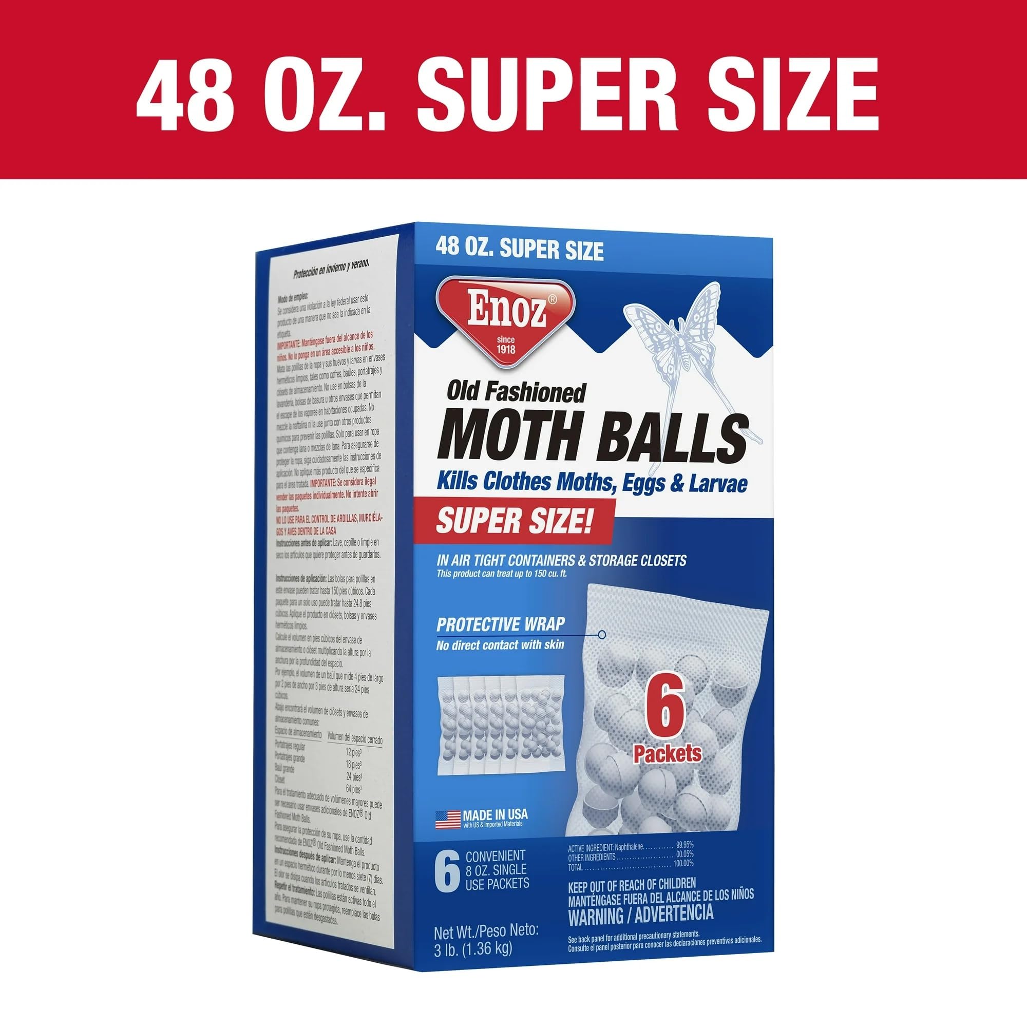 Made in The USA Old Fashioned Moth Balls - 3 Pound