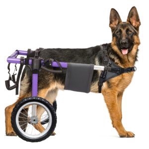 virbraroo dog wheelchair for back legs large ultra-light aluminum alloy, upgraded all-terrain tires dog wheels for back legs for 19.6"-29.5", 88.1-132.2 lbs disabled or injured large dogs(xxl)