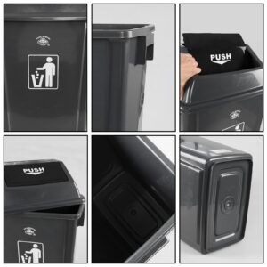 Gainhope Set of 4 Plastic 15 Gallon Large Swing Top Trash Can, Tall Kitchen Garbage Bin, Wastebasket with Lid