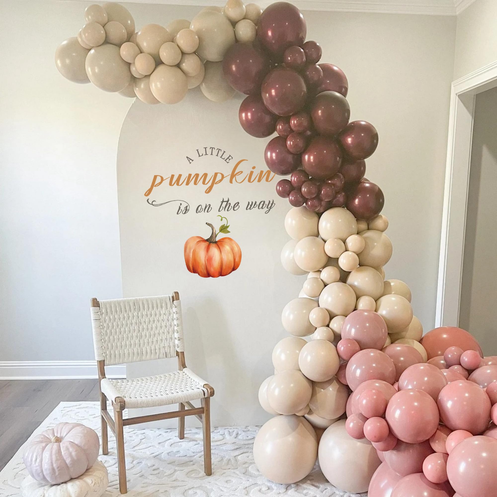 CIEQR A Little Pumpkin is On The Way Baby Shower Decal Sign - Little Pumpkin Baby Shower Decorations, Gender Reveal Sign Decal for Party, Balloon Arch, Backdrop…