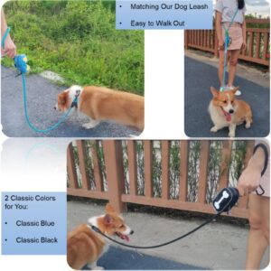 Sturdy Cute Dog Poop Bag Holder,Elastic Cord Dispenser Pouch and Zipper,Carabiner,Lightweight Waterproof Fabric,Doggie Dog Poop Bags Rolls for Leash,Convenient Water Clean,Dog Poop Bags Excluded