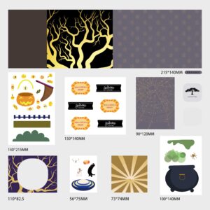 CREATIVETREES Card Making Kits Vintage Halloween DIY Greeting Card, Halloween Cards and Envelopes, Halloween Thank You Cards for Halloween Party Invitations (Black)