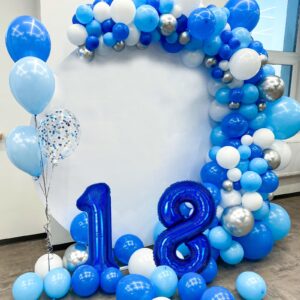 40 Inch Navy Blue 18 Number Balloons, Dark Blue 1 & 8 Mylar Foil Large Balloons,18 Big Digit Number Balloon for Boys 18th Birthday Anniversary Decorations Graduation Party Supplies