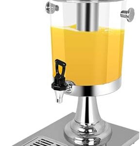 Stainless Steel Beverage Dispenser, Drink Machine for Parties, Hot Cold Drink Dispenser with Ice Core Container, Drip Trays and Spigot for Buffet Catering Cold Drinks and Beer(8L)