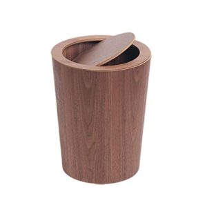 wooden rubbish bin for hotel wood waste bin with swing lid round trash can kitchen garbage basket for bedroom