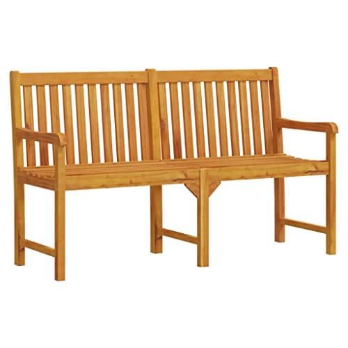 MINERWALL Patio Bench 59.1" Solid Acacia Wood,Acacia Wood Patio Bench with Armrests for Enhanced Outdoor Seating Comfort Patio Furniture