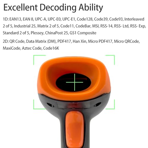 USB Wired Connection Barcode Scanner Digital Printed Bar Code Reader for Supermarket Checkout, Mobile Payment (USB & 2.4G & BT Connect)