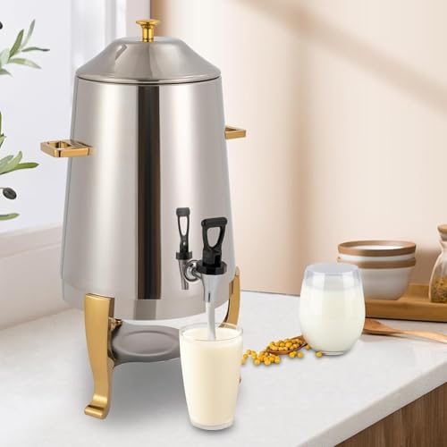 19L Stainless Steel Coffee Chafer Urn Hot Drinks Dispenser Hot Water Dispenser, With Spigot, For Home, Hotels, Restaurants, or Parties, Gold