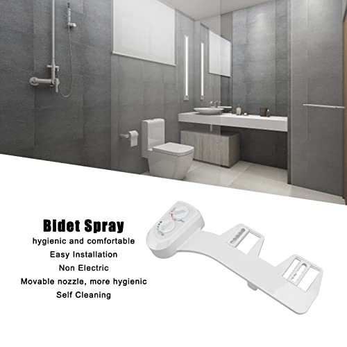 Toilet Bidet Double Button Movable Nozzle NonElectric SelfCleaning Bidet Attachment for Home Bathroom