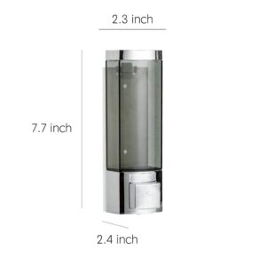 Soap Dispensers 250ml ABS Plastic Drill Free with Adhesive or Wall Mount with Screws Liquid Hand Soap Dispenser for Bathroom or Kitchen(Chrome)