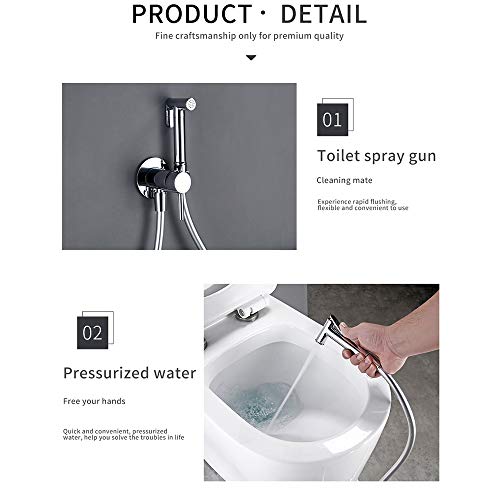 MINJING Wall Mounted Bidet Sprayer, Handheld Hot and Cold Water Bathroom Bidet Faucet Toilet Sprayers for Shower,Black