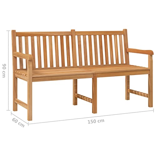 MINERWALL Patio Bench 59.1" Solid Teak Wood,Outdoor Patio Teak Bench — Durable and Stylish for Your Comfort Patio Furniture